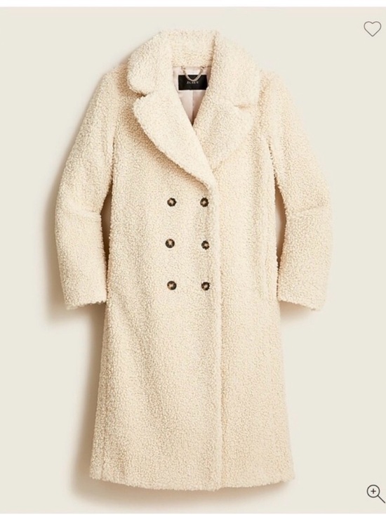 J. Crew Jackets & Blazers - J. Crew Double Breasted Teddy Sherpa Women's Ivory Topcoat BA528 Size Small NEW